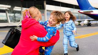 Kids Reaction to Mom Coming Home FINALLY ✈️💔 [upl. by Ttezzil]