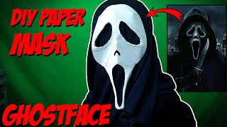 DIY paper GHOSTFACE Mask for Halloween  How to make Halloween Mask [upl. by Llertnac593]