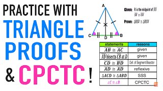 Triangle Congruence Proofs Practice with CPCTC [upl. by Aenitsirhc214]