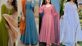 2022 party wear anarkali dress design ideas  Anarkali suit  Anarkali Kurti  printed anarkali [upl. by Eanaj]