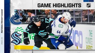 Canucks  Kraken 1027  NHL Highlights 2022 [upl. by Arianne]