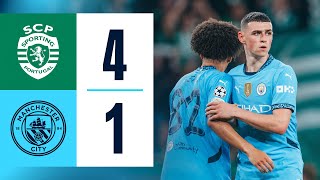 HIGHLIGHTS Sporting CP 41 Man City  Foden Gyorkeres hattrick amp Araujo goals [upl. by Gaelan]