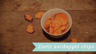 RECEPT  Zoete aardappelchips [upl. by Airdnalahs]