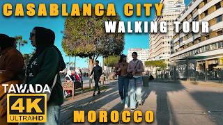 CASABLANCA  AIN DIAB walking tour  Casablanca Morocco 4K UHD [upl. by Llorrac]