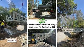 Australian Concrete Mats installed on Bridge Abutment Slope Scour Protection at Mt Tamborine QLD [upl. by Batty]