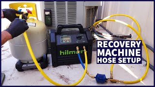 Recovery Machine Hose Setup Step by Step Procedure for Recovering Refrigerant [upl. by Rasec]