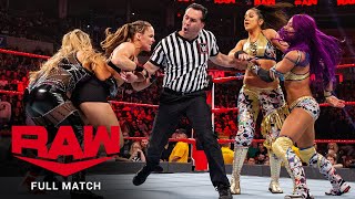 FULL MATCH  Sasha Banks amp Bayley vs Ronda Rousey amp Natalya Raw Jan 21 2019 [upl. by Winson]