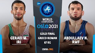 GOLD GR  67 kg M GERAEI IRI v N ABDULLAEV RWF [upl. by Anaihs]