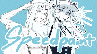 【SPEEDPAINT】A Blueish Piece  April Calendar Illustration  Clip Studio Paint [upl. by Hedvig]