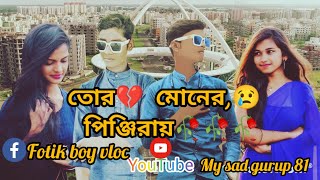 Tor moner pinjiray tui kare dili thai lyricsতোর মনের পিঞ্জিরায় তুই কারে দিলি ঠাই টেটাস name Fotik [upl. by Theurich]