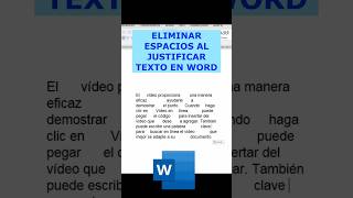 Cómo ELIMINAR ESPACIOS al Justificar un TEXTO en WORD word excel wordtips shorts [upl. by Ahsinik732]