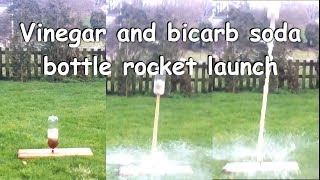 Vinegar and baking soda bottle rocket launch [upl. by Birkett]