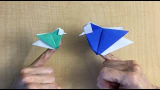 Origami Mama and Baby Bird  An Animated Origami Skit  Bird Design by Simon Andersen [upl. by Zinnes]