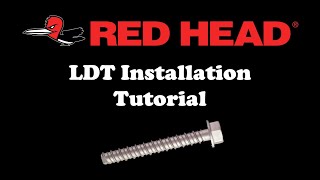 Red Head LDT Installation Video [upl. by Llebasi]