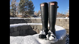 Insulated Hunter Boots in the Snow First Impression [upl. by Hayyifas]