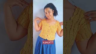 Tutorial blusa Julieta link nos comentários croche blusadecroche tutorialdecroche [upl. by Anelim]