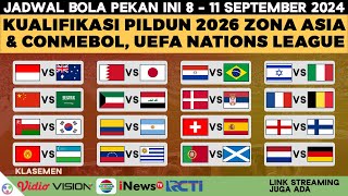 Jadwal Bola Malam Ini Live TV 2024  Kualifikasi Piala Dunia 2026 Zona Asia Conmebol Nations League [upl. by Urbana]