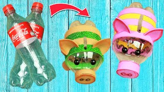 recycled craft ideas plastic bottles  How to make piglets with recycled plastic bottles [upl. by Ahsenahs821]