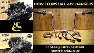 How to Install Ape Hanger Handlebars on 20082013 Harley Davidson Street Electra Glide [upl. by Zach]