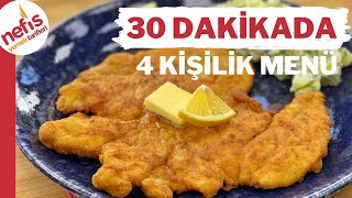 30 Dakikada 4 Kişilik Akşam Yemeği 💥 Çıtır Çıtır Tavuk Şinitzel ve Patates Salatası [upl. by Raila]