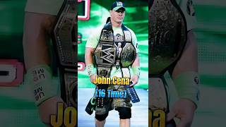 Top 10 Best Wrestlers With Most WWE Championships shorts wwe [upl. by Riella10]