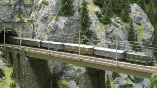 Model Trains at the Gotthard Mountain in Switzerland [upl. by Dygal]