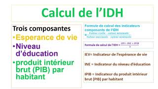 Méthodologie de calcul de lIndice de Developpement Humain IDH et classement des pays [upl. by Yerahcaz]