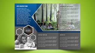 Custom Tri Fold Brochure Design  Photoshop Tutorial [upl. by Nnaylloh]