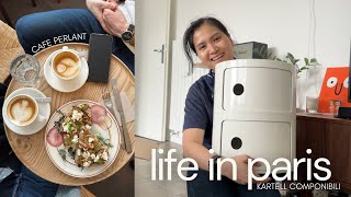 life in paris 🇫🇷  homebody cafe perlant pottery class unboxing Kartell componibili [upl. by Yentterb]