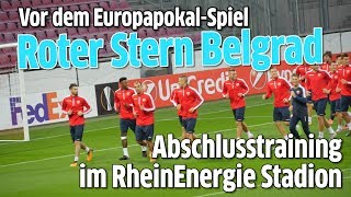 Europapokal Abschlusstraining von Roter Stern Belgrad im RheinEnergie Stadion [upl. by Einnek]