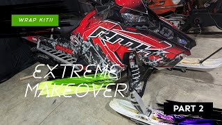 Polaris Snowmobile RMK SKS  Extreme Makeover Part 2 Le kit Graphique  Wrap Kit Install  ESticky [upl. by Oribelle]