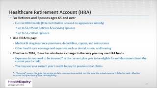 Introduction to your Healthcare Retirement Account HRA and Wageworks  NCRO Insurance Committee [upl. by Renfred]