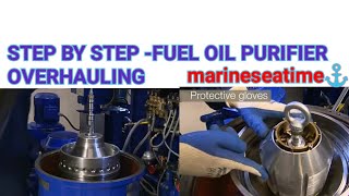 Alfa laval fuel oil PURIFIER overhauling on board ship [upl. by Glynnis]