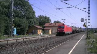 Unkrautvernichtungszug mit BR 212 und Zugverkehr am 24072012 in Gundelsdorf Frankenwaldbahn [upl. by Yenitirb419]