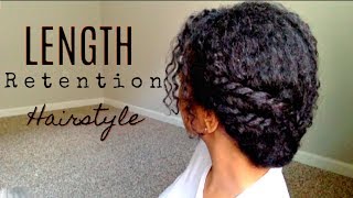 Quick Protective Hairstyle for Length Retention  AccordingToChloeC [upl. by Nediarb]