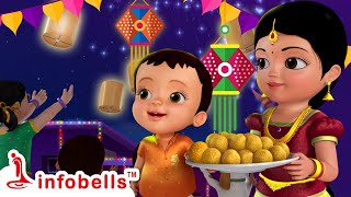 வண்ண வண்ண தீபம் மின்னும் தீபாவளி பண்டிகை  Tamil Rhymes for Children  Infobells [upl. by Hedvige201]