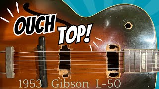 1953 Gibson L50 Restoration  Part 1  Removing the back and braces [upl. by Bandur]