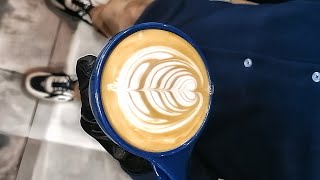 Speciality Coffee Training  Barista art skills  Coffee Latte Art Tutorial tulip latte art [upl. by Narbig]