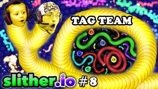 SLITHERio 8 EAT MY DOTS QUICK Father amp Son Tag Team FGTEEV Duddy amp Chase Multiplayer Server [upl. by Shanna303]