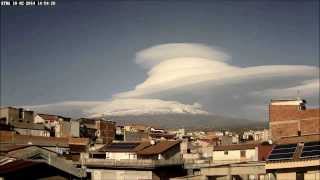 Timelapse of lenticular clouds over the volcano Mount Etna [upl. by Breanne899]