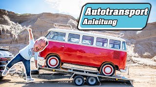 Autotrailer richtig beladen  Spanngurte Autotransport richtig anlegen  Autoanhänger beladen [upl. by Sherris]