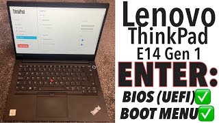 Lenovo ThinkPad E14 Gen 1  How To Enter Bios UEFI Settings amp Boot Menu Options [upl. by Ervine]