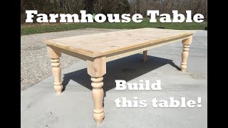 DIY Farmhouse Table Tutorial Style with Free Dimensions Included in Description [upl. by Anitnatsnoc]