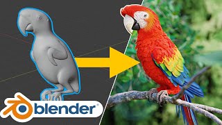 Parrot Feather Tutorial  How I Created The Feathers For My Artwork  Blender 291 [upl. by Jameson506]