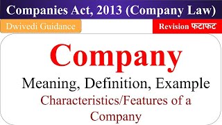 Companies Act 2013 Companies act Characteristics of Companies company law revision mba bcom [upl. by Alliuqal]