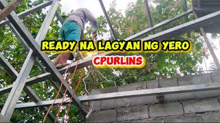 KABILANG BUBONG KOMPLETO NA C PURLINS READY NA LAGYAN NG YERO KITA NA ANG GANDA [upl. by Ibbie]