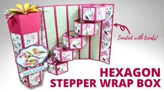 Hexagon Stepper Wrap Box  Tower Box Cards [upl. by Juanne]