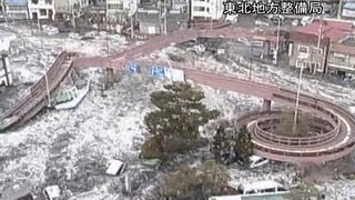 Surveillance camera footage of the 2011 tsunami in Japan [upl. by Bear]