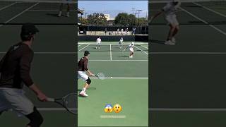 Insane College Tennis point from Alex Ganchev with Vuk Vuksanovic of Tufts University [upl. by Stover]