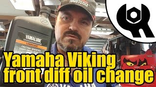 Yamaha Viking front diff oil change 1816 [upl. by Lebyram]